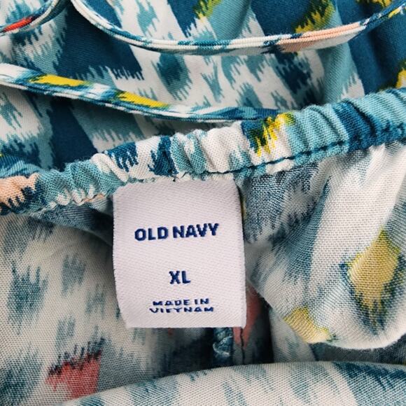 Old Navy Women Maxi Shift Dress Size XL Aztec Print Multicolor Sleeveless V Neck - Picture 7 of 9